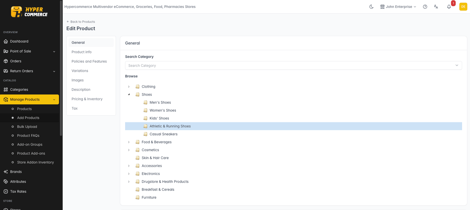 Add product screen