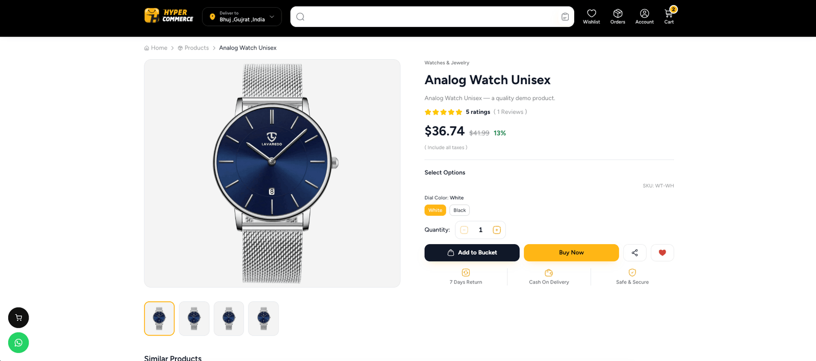 Product detail on the web