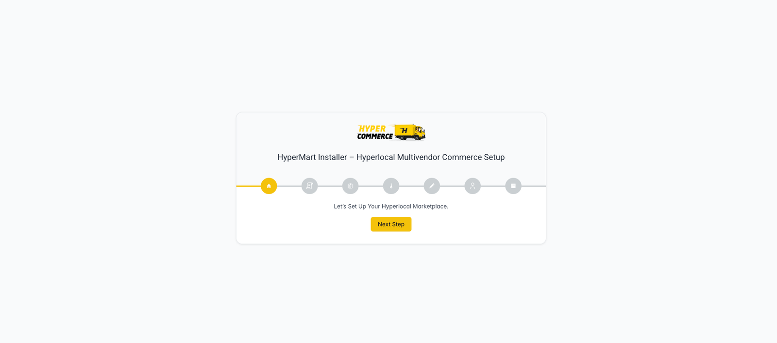 Installer welcome screen